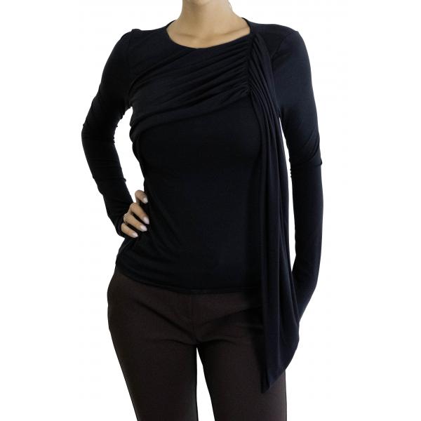 Top con drappeggio asimmetrico e maniche lunghe Imperial
